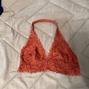 Victoria’s Secret PINK Halter Pink Floral lace Bralette size: Medium
